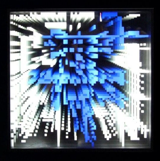pixels infinis bleu, 2009, Drop Fine Art, 65x65x10 cm pixels infinis bleu, 2009, Drop Fine Art, 65x65x10 cm