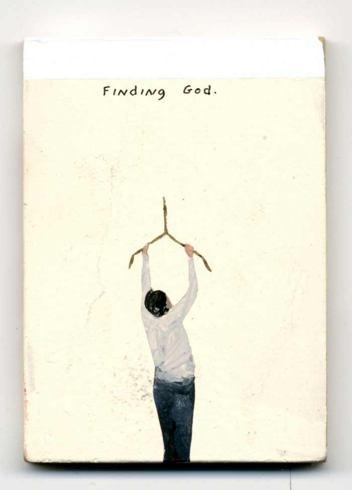 Finding God, 2011, Technique mixte sur panneau, 6,5 x 9 cm Finding God, 2011, Technique mixte sur panneau, 6,5 x 9 cm