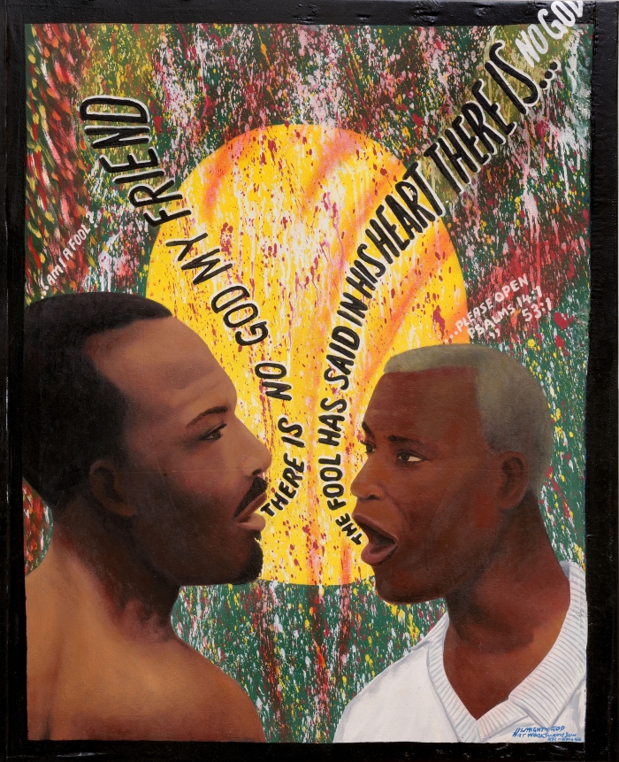 Kwame Akoto Almighty God, There is no God my friend, acrylique sur toile, 112 x 95 cm Kwame Akoto Almighty God, There is no God my friend, acrylique sur toile, 112 x 95 cm