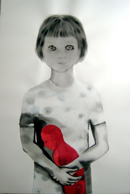 Féminin-masculin, 2008, Lavis d'encre sur papier, 120 x 80 cm, Françoise Pétrovitch Féminin-masculin, 2008, Lavis d'encre sur papier, 120 x 80 cm, Françoise Pétrovitch