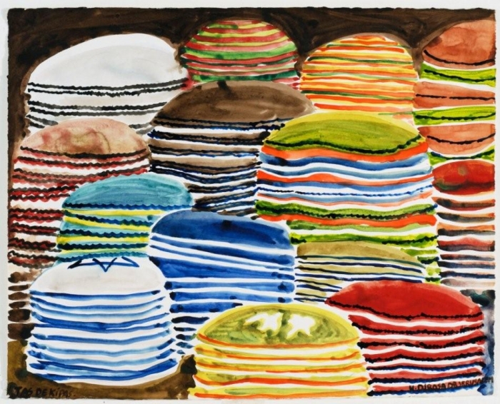 Kippot, 2010, acrylique sur toile, 141 x 160 cm, 17ème étape du tour du monde, Tel Aviv, Hervé Di Rosa Kippot, 2010, acrylique sur toile, 141 x 160 cm, 17ème étape du tour du monde, Tel Aviv, Hervé Di Rosa