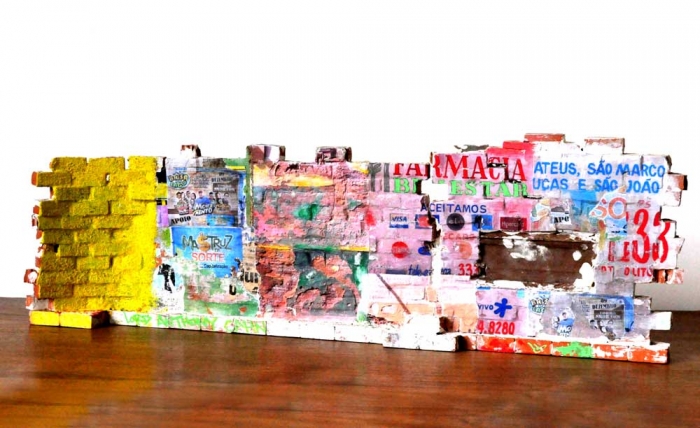 Mur brésilien - Verso 18.5x56x9cm. Un titre de propriété de mur est remis à l’acquéreur. Ex unique. Mur brésilien - Verso 18.5x56x9cm. Un titre de propriété de mur est remis à l’acquéreur. Ex unique.