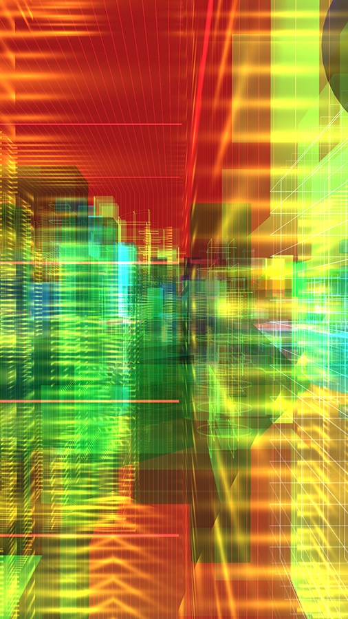 Méta-Cités 2013, oeuvre de réalité virtuelle générative, écran LCD (112 x 64 cm) Méta-Cités 2013, oeuvre de réalité virtuelle générative, écran LCD (112 x 64 cm)