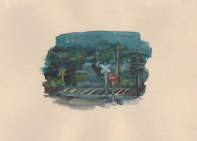 Railroad, watercolour on paper, 19 x 28.5 cm Railroad, watercolour on paper, 19 x 28.5 cm