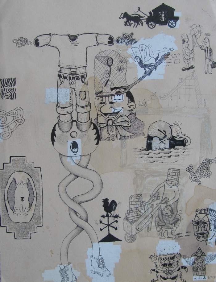 Twisted, 2010, Encre et stylo sur papier, 30 x 25 cm Twisted, 2010, Encre et stylo sur papier, 30 x 25 cm