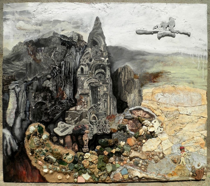 "Aripek", huile et collage sur toile, 150 x 160 cm, 2010